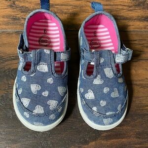 Wonder Nation, Girls, Denim, Heart Sneakers, Size 6